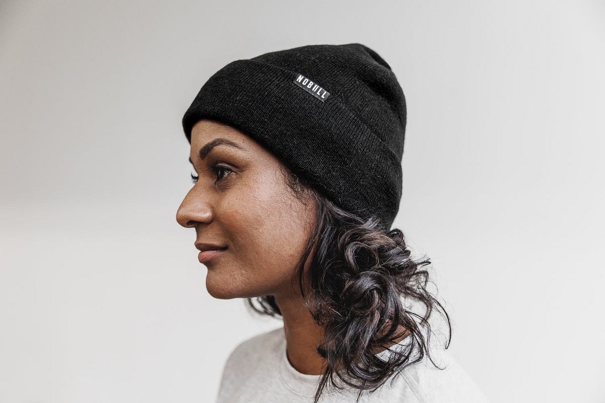 Nobull Cuffed Women's Beanie Black | Australia (LV3508)